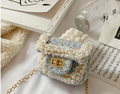 Children's Diamond Lattice Chain Crossbody Bag